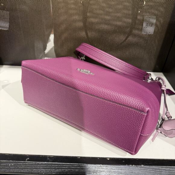 Coach Outlet Laurel Shoulder Bag with Flower Charm CCE35 SVYF2 Plum/Jasmine - Picture 6 of 12